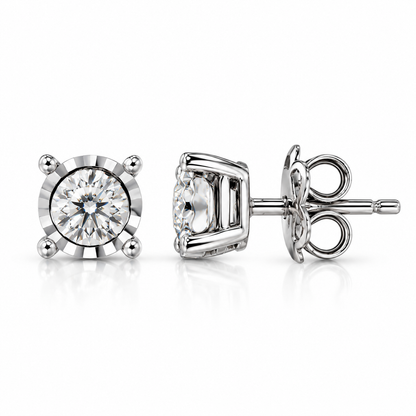 Обеци от бяло злато с диаманти
