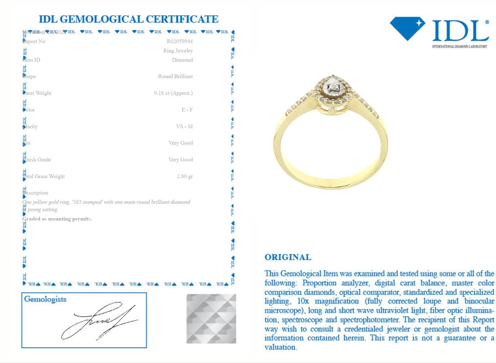 carat Yellow gold Diamond ring – Shemay Diamond - Main Image