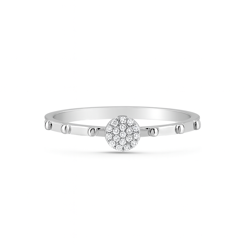 Women's ring white gold with diamonds 0.10