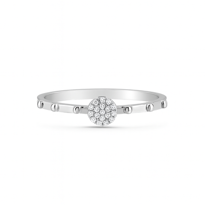 Women's ring white gold with diamonds 0.10