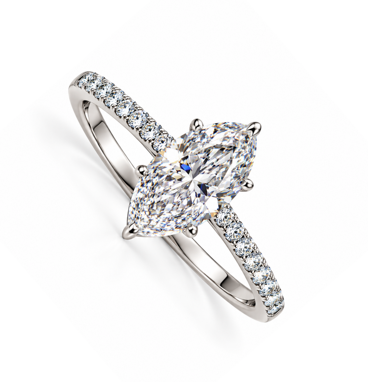 Диамантен пръстен с 1.06к. Marquise Cut