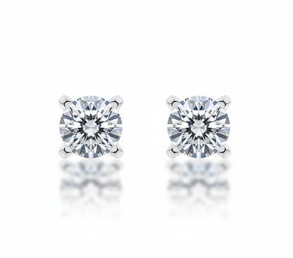 Класически обеци от бяло злато с диаманти 0.47 карата