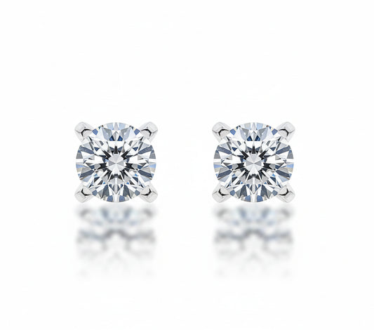 Класически обеци от бяло злато с диаманти 0.47 карата