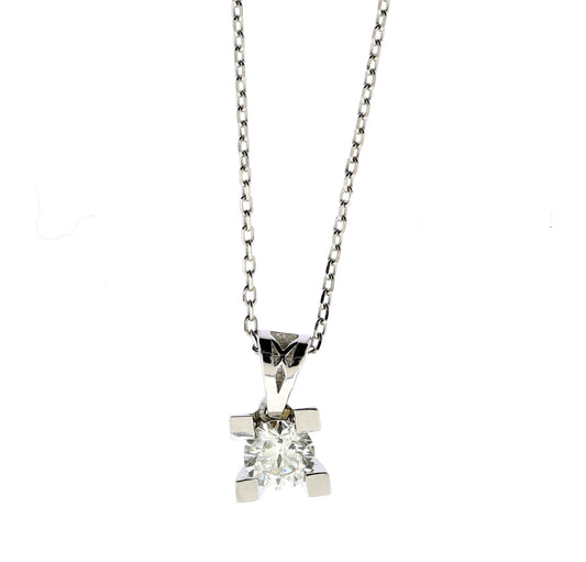 Висулка бяло злато с диамант 0.28 карата