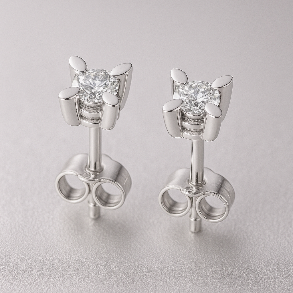 White gold earrings with diamonds 0.25 carats