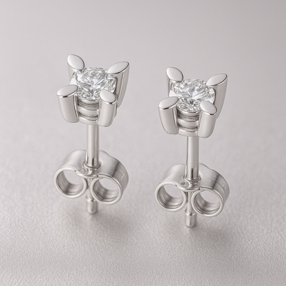 White gold earrings with diamonds 0.25 carats