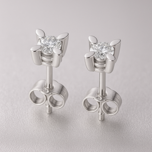 White gold earrings with diamonds 0.25 carats