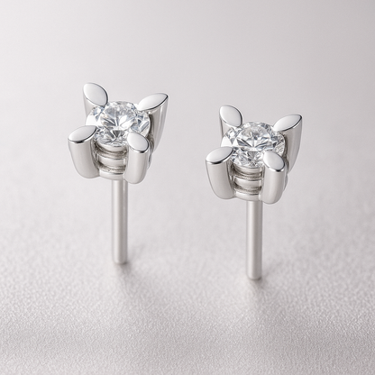 White gold earrings with diamonds 0.25 carats
