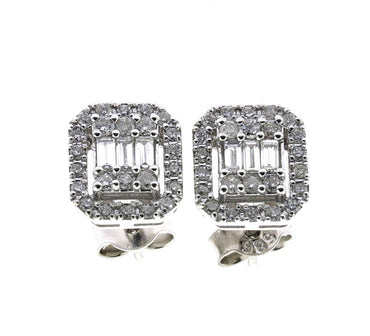 Обеци бяло злато с диаманти 0.38 карата