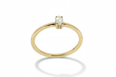 Годежен пръстен от жълто злато с диамант Marquise