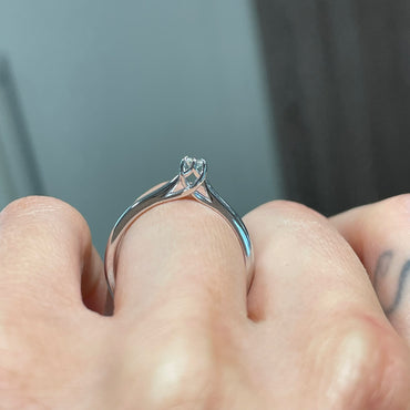 White gold engagement ring with diamond 0.08 carats