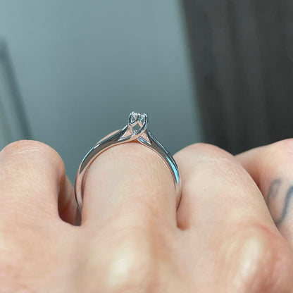 White gold engagement ring with diamond 0.08 carats