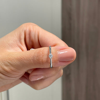 White gold engagement ring with diamond 0.08 carats