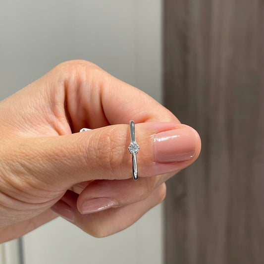 White gold engagement ring with diamond 0.08 carats
