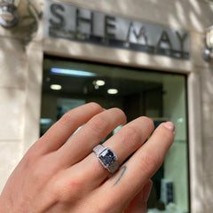 Диамантен пръстен от бяло злато със сапфир 5.29 карата Limited edition Bahrain Diamond Exhibition