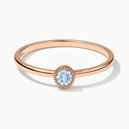 Дамски пръстен от розово злато с диамант в обков 0.13 карата